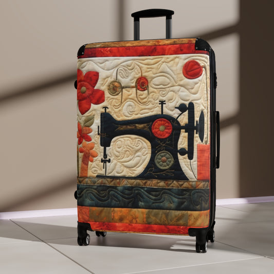 Sewing Machine Quilt: A Crafted Design Homage to Stitching - Suitcase