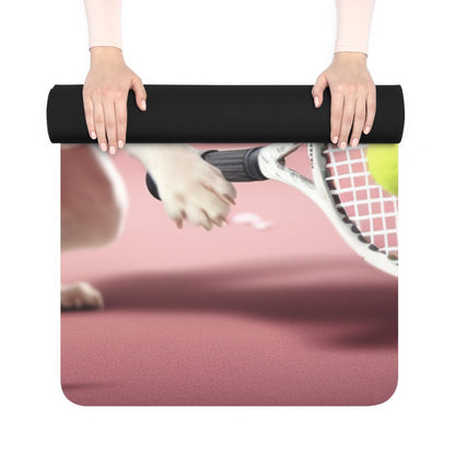 Chihuahua Tennis Ace: Dog Pink Outfit, Court Atheletic Sport Game - Rubber Yoga Mat