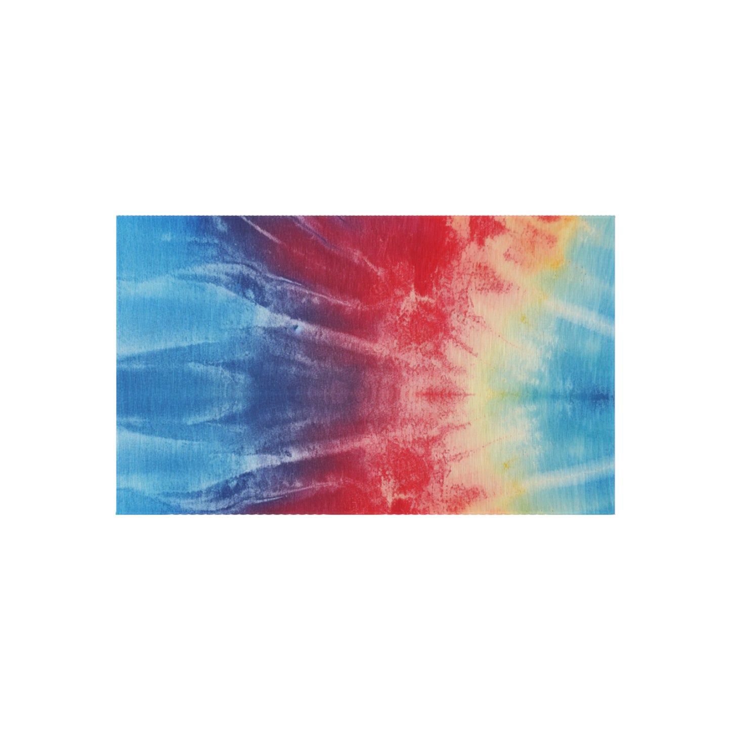 Rainbow Tie-Dye Denim: Vibrant Multi-Color, Fabric Design Spectacle - Outdoor Rug