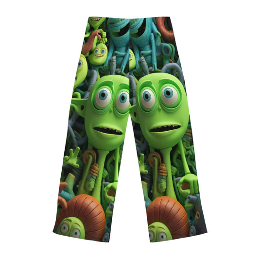 Toy Alien Story Space Character Galactic UFO Anime Cartoon - Pantalones de pijama para mujer (AOP) 