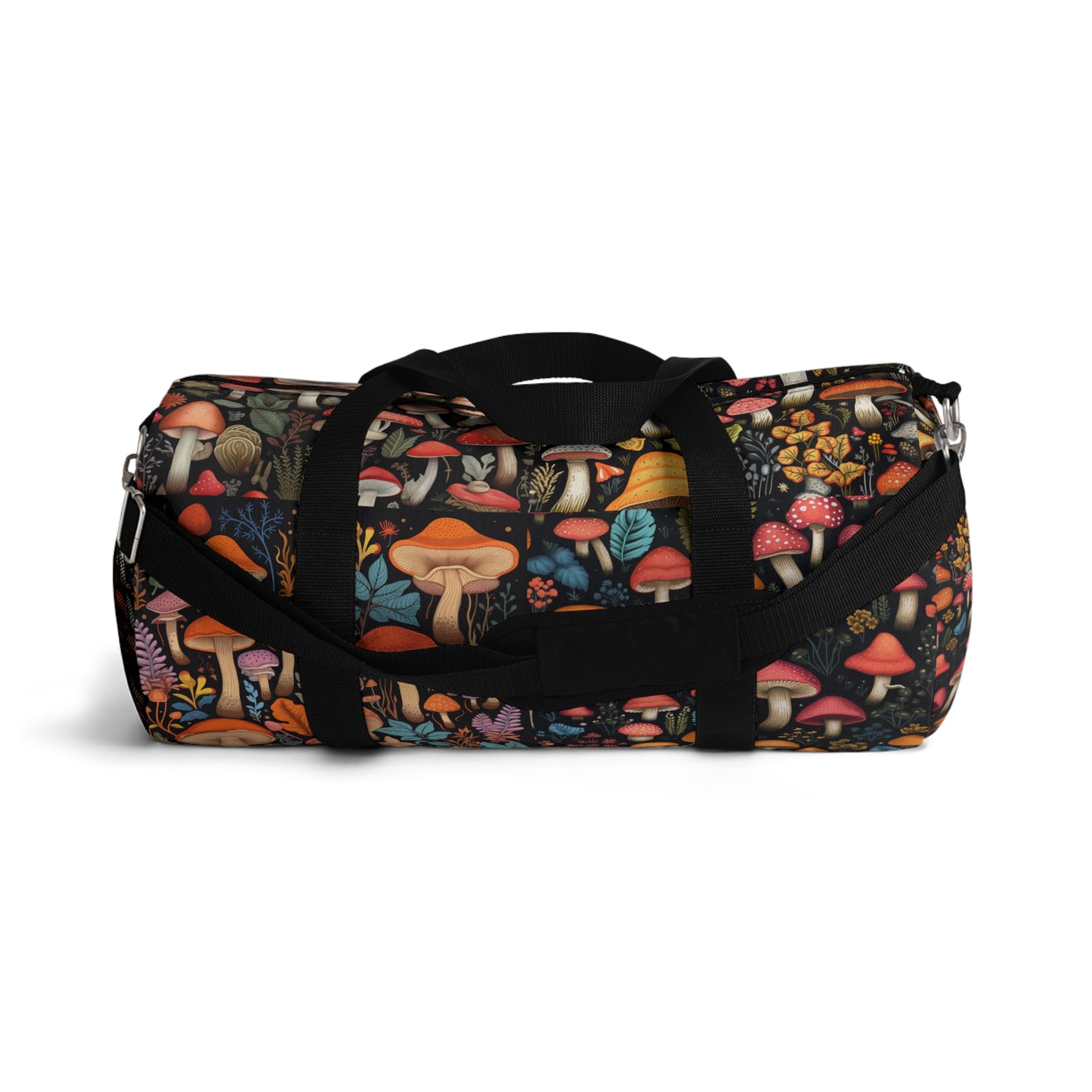 Fairy-Tale Fungi: Whimsical Assorted Mushroom Pattern Design Duffel Bag