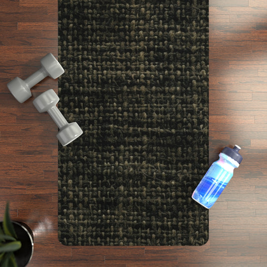 Sophisticated Seamless Texture - Black Denim-Inspired Fabric - Rubber Yoga Mat