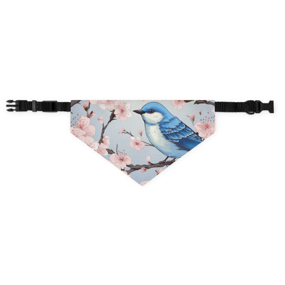 Cherry Blossom Tree Blue Bird Pet Bandana Collar