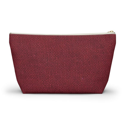 Seamless Texture - Maroon/Burgundy Denim-Inspired Fabric - Accessory Pouch w T-bottom