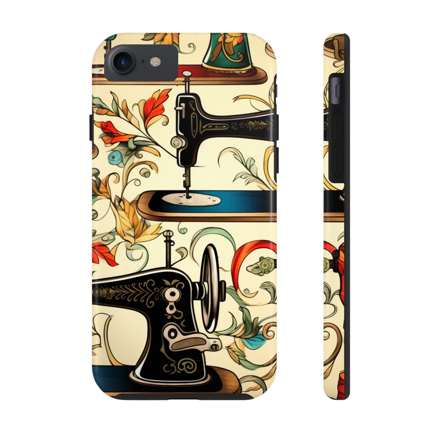 Classic Sewing Machines and Vibrant Thread Spools Pattern, Tailoring and Quilting - Tough Phone Cases