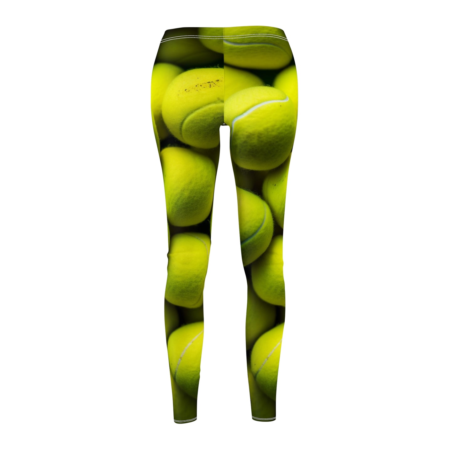 Tennis Ball Sport: Athlete Court Action, Rally & Serve - Women's Cut & Sew Casual Leggings (AOP)