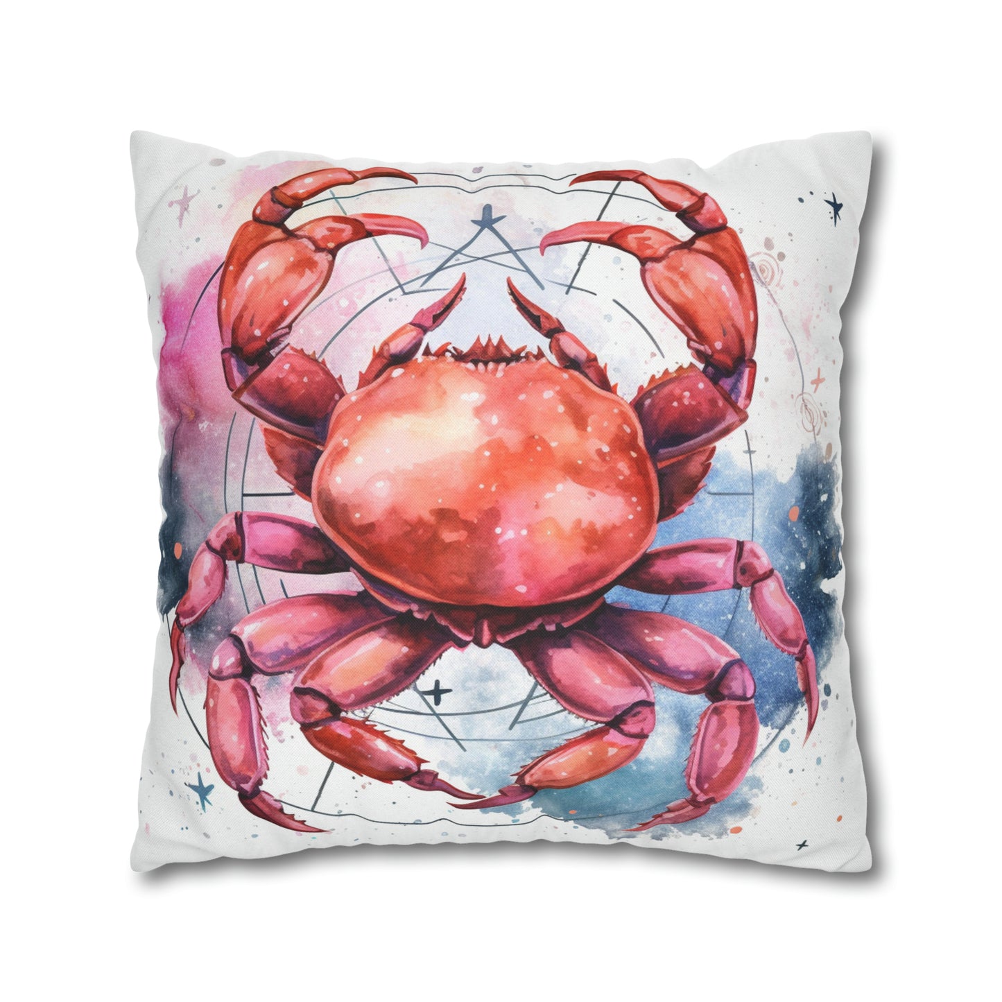 Cancer Star Sign - Elegant Zodiac Astrology Spun Polyester Square Pillow Case