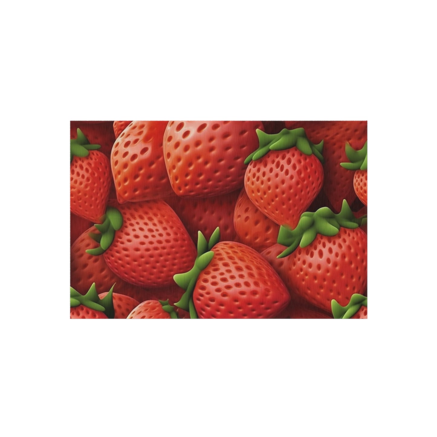 Garden Strawberries- Wild Sweet Gourmet - Farm Growing Ripe Red Fruit -Outdoor Rug