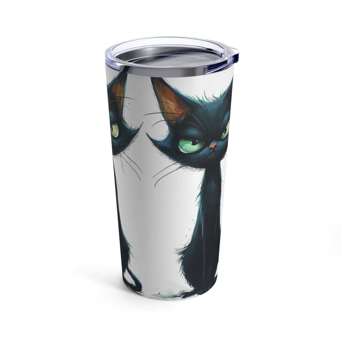 Grumpy Black Cat, Tumbler 20oz