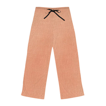 Melocotón rosa-naranja suave: tela exuberante inspirada en la mezclilla - Pantalones de pijama para mujer (AOP) 