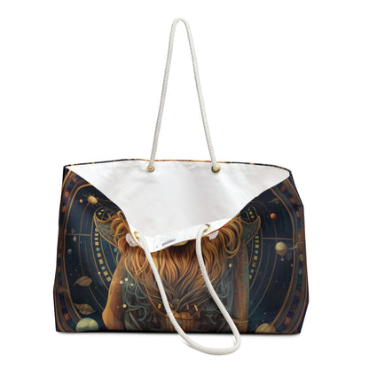 Astrological Leo Sign - Vibrant Cosmic Zodiac Astrology - Weekender Bag