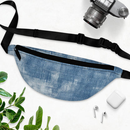 Faded Blue Washed-Out: Denim-Inspired, Style Fabric - Fanny Pack
