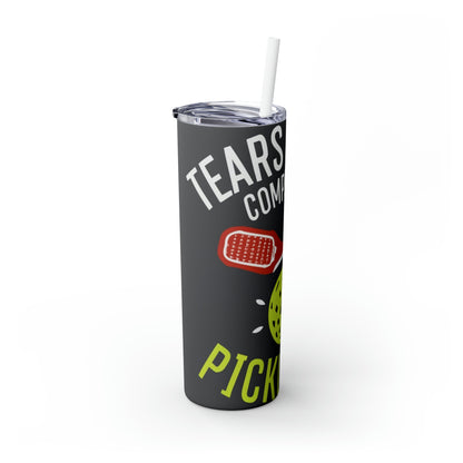 Pickleball Funny Gift - Skinny Tumbler with Straw, 20oz