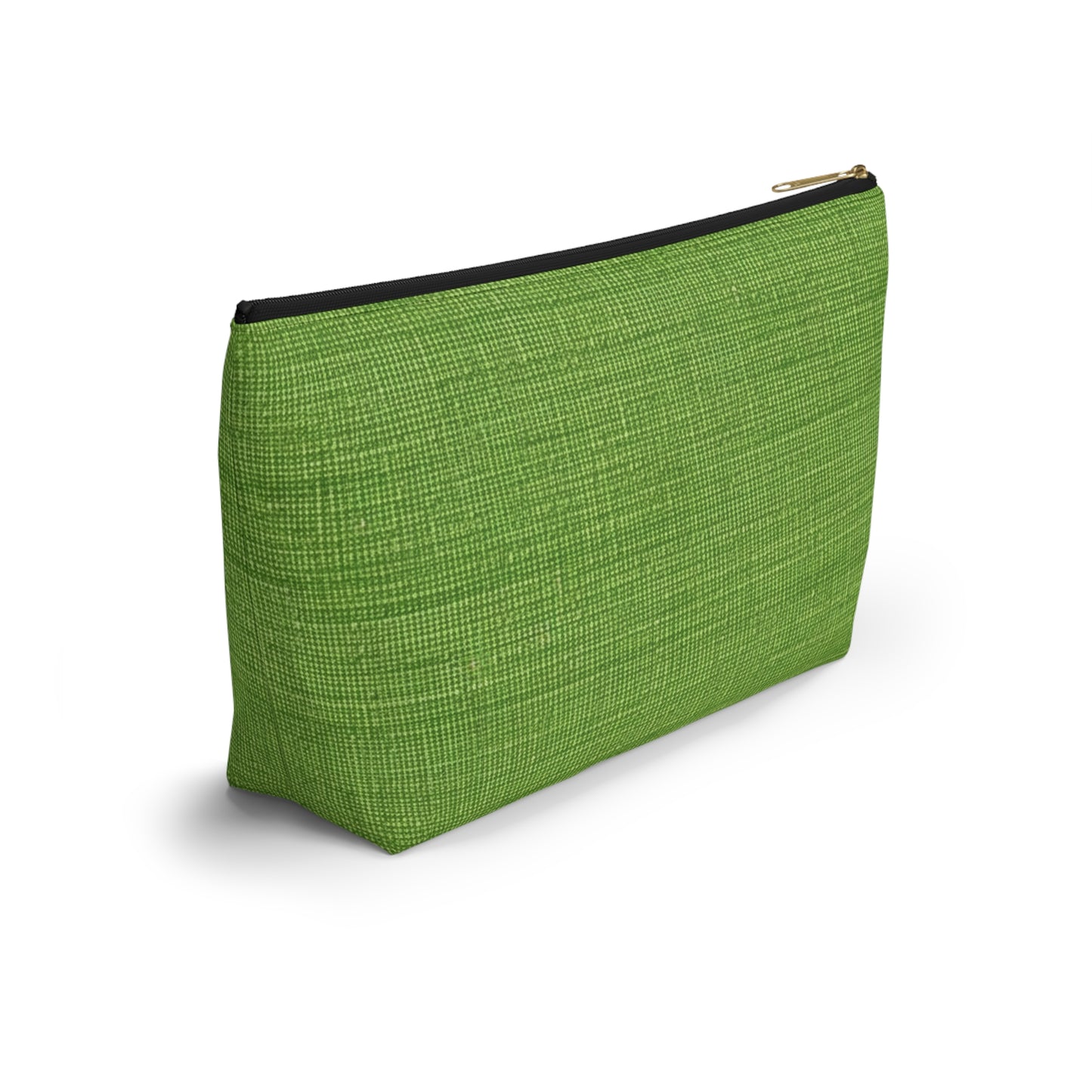 Olive Green Denim-Style: Seamless, Textured Fabric - Accessory Pouch w T-bottom