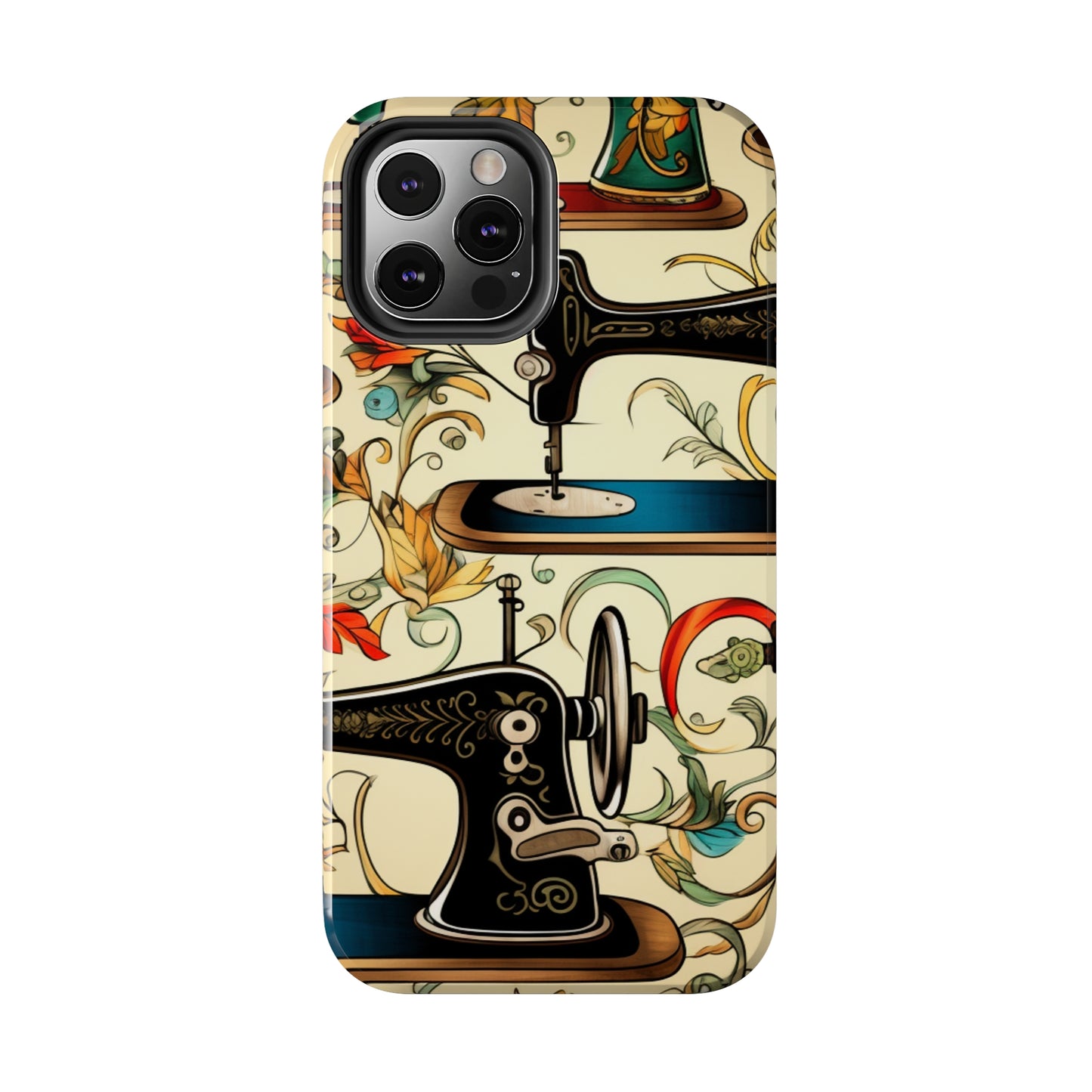 Classic Sewing Machines and Vibrant Thread Spools Pattern, Tailoring and Quilting - Tough Phone Cases