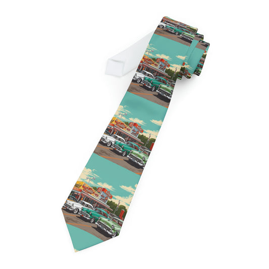 1950s Classic Car Collection Retro Artwork - Necktie