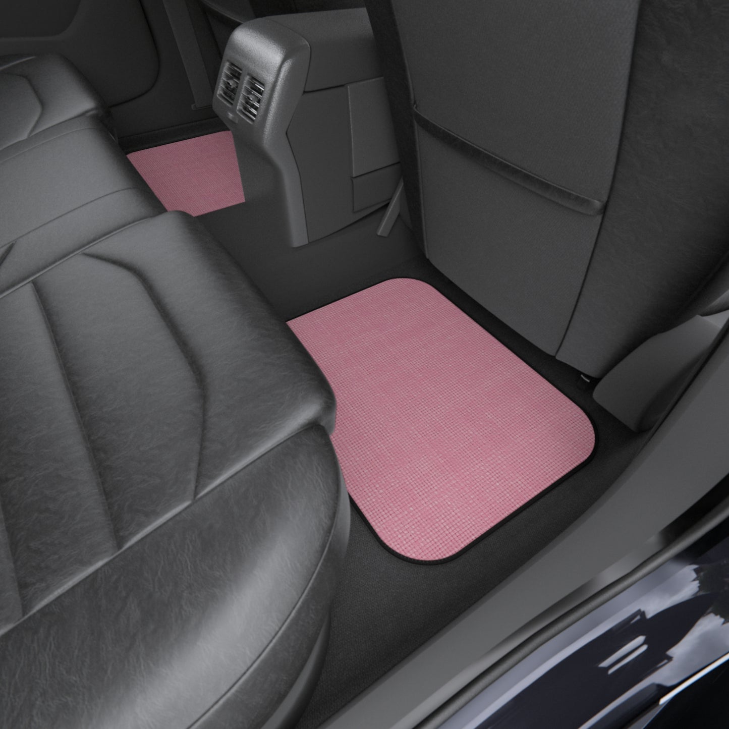 Pastel Rose Pink: Denim-Inspired, Refreshing Fabric Design - Car Mats (Set of 4)