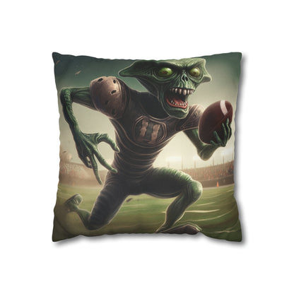 Alien Football Space Sport Game Stadium Athlete Galaxy Player - Spun Polyester Square Pillow Case