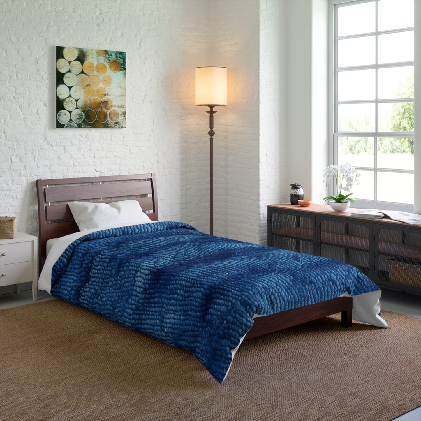 Blue Spectrum: Denim-Inspired Fabric Light to Dark - Comforter