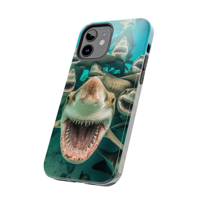 Laughing Lemon Sharks: Joyful Sea Jaws Ocean Deep - Tough Phone Cases