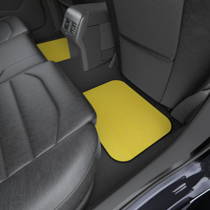 Sunshine Yellow Lemon: Denim-Inspired, Cheerful Fabric - Car Mats (Set of 4)