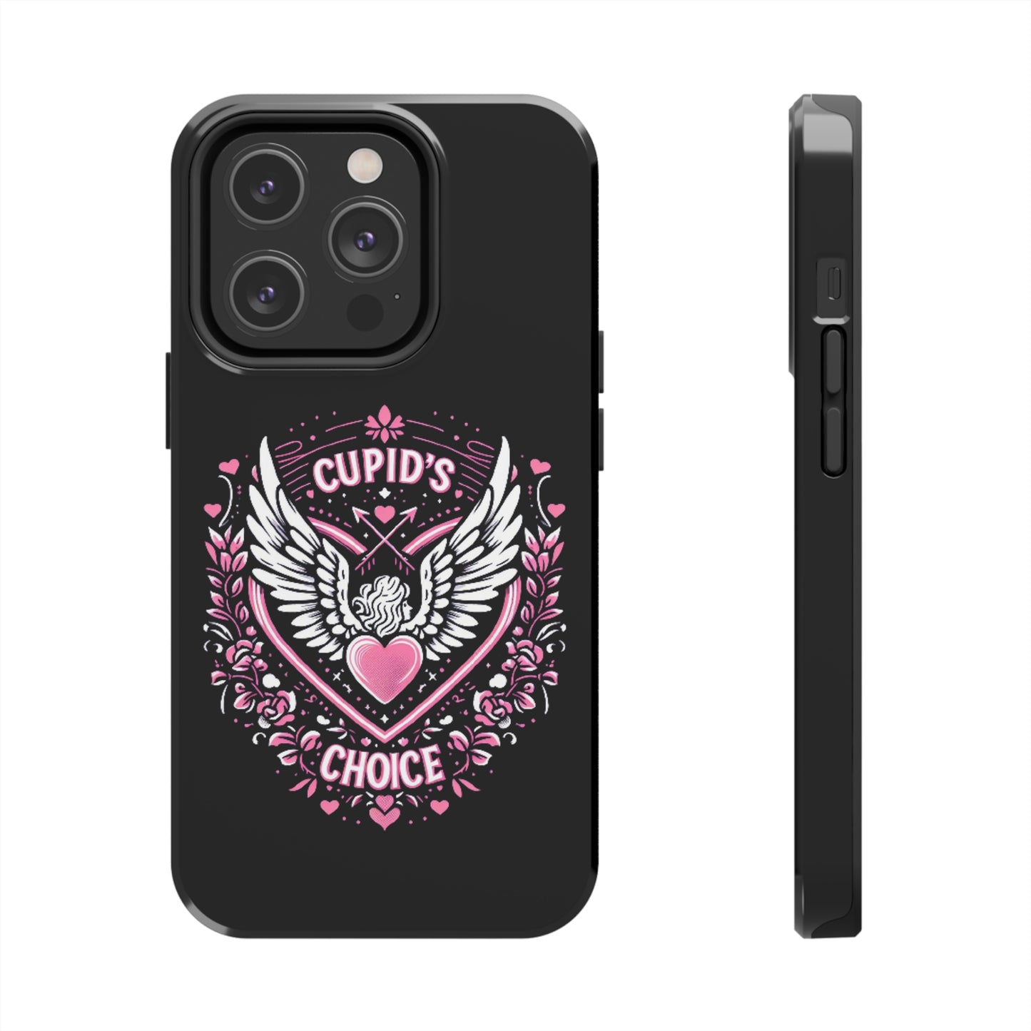 Cupidos Choice Crest con corazón y alas - Amor y romance con temática de San Valentín - Fundas resistentes para teléfonos