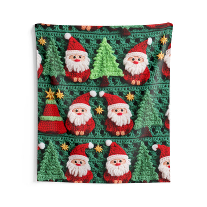 Santa Claus Crochet Pattern, Christmas Design, Festive Holiday Decor, Father Christmas Motif. Perfect for Yuletide Celebration - Indoor Wall Tapestries