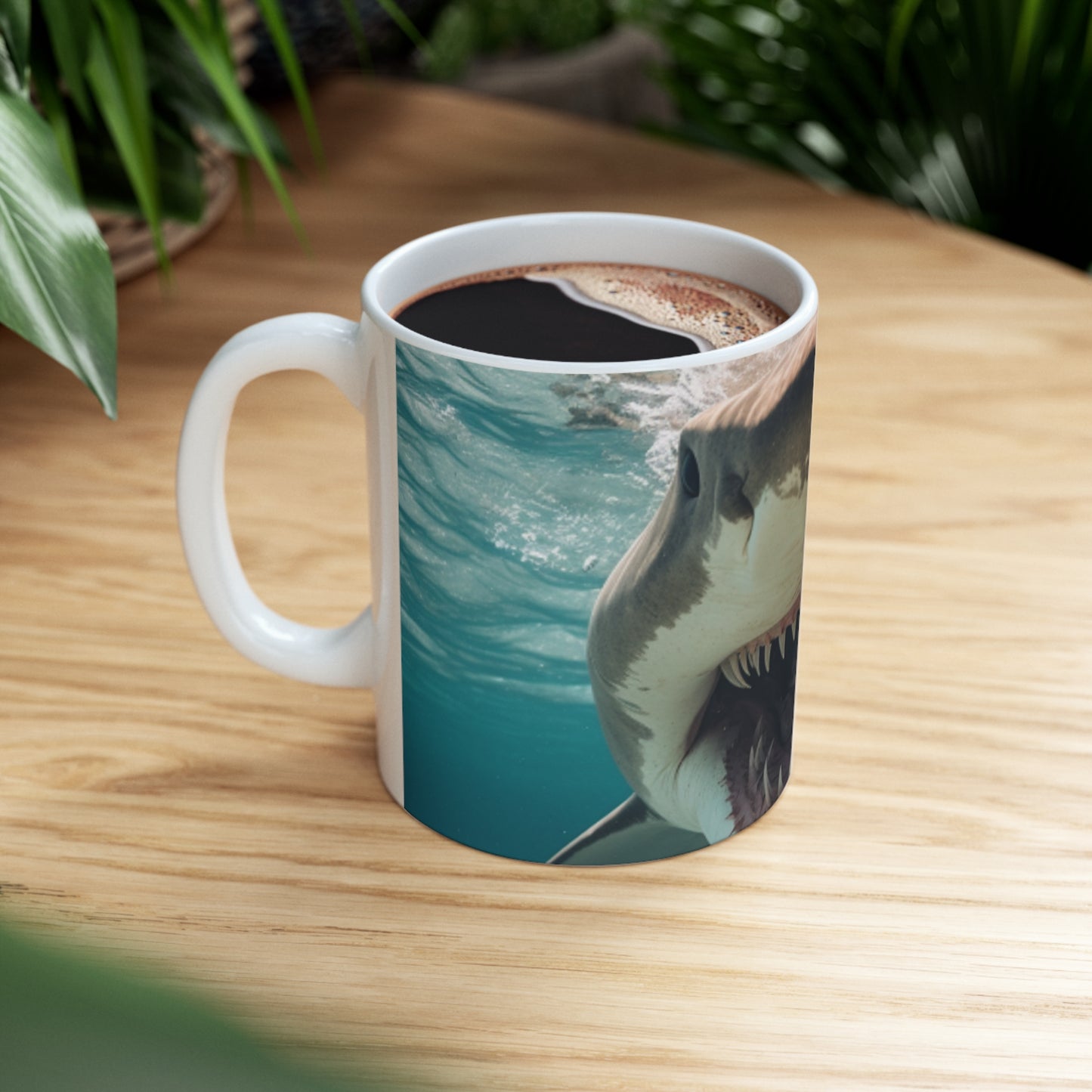 Bull Shark: River Monster Menace - Realistic Dark Water Predator - Ceramic Mug 11oz