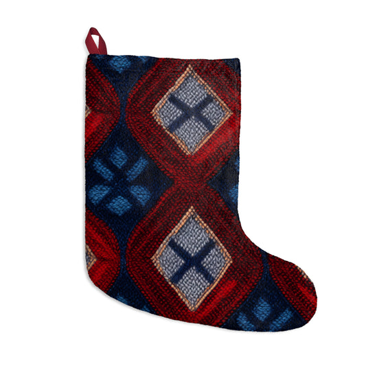 Moquette Majesty: Red & Blue Woolen Wonders - Christmas Stockings