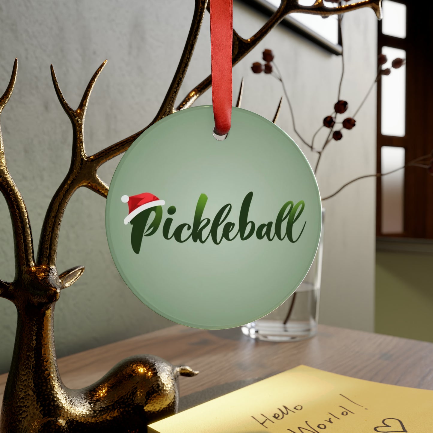 Pickleball Christmas Holiday Season - Acrylic Ornament with Ribbon