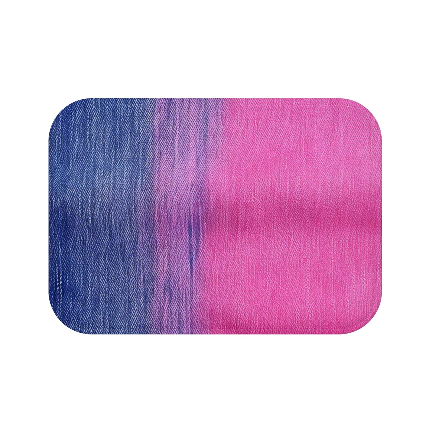 Dual Delight: Half-and-Half Pink & Blue Denim Daydream - Bath Mat