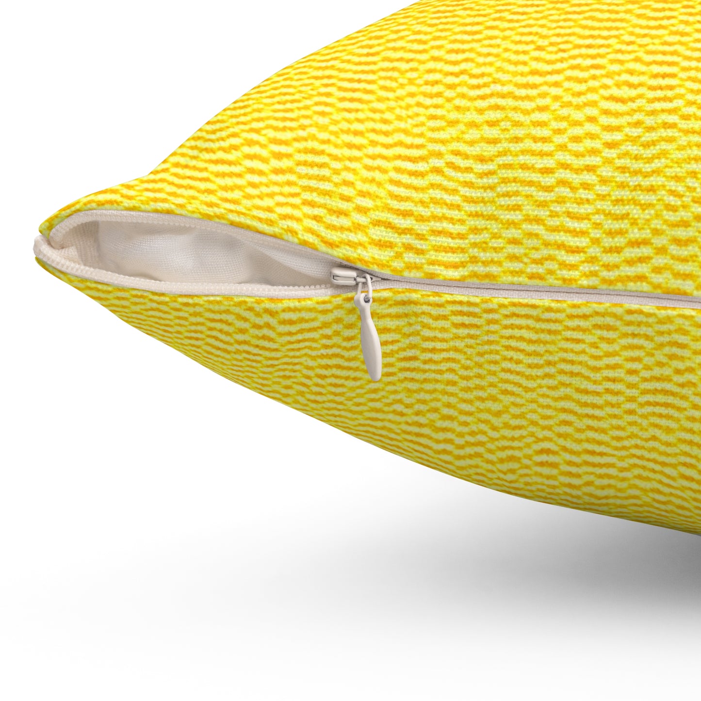 Sunshine Yellow Lemon: Denim-Inspired, Cheerful Fabric - Spun Polyester Square Pillow