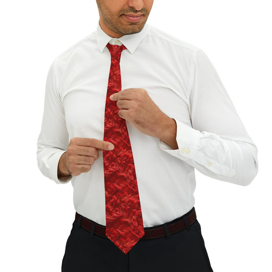 Fuzzy Infinity Tie Red, Stylish Gift, Necktie