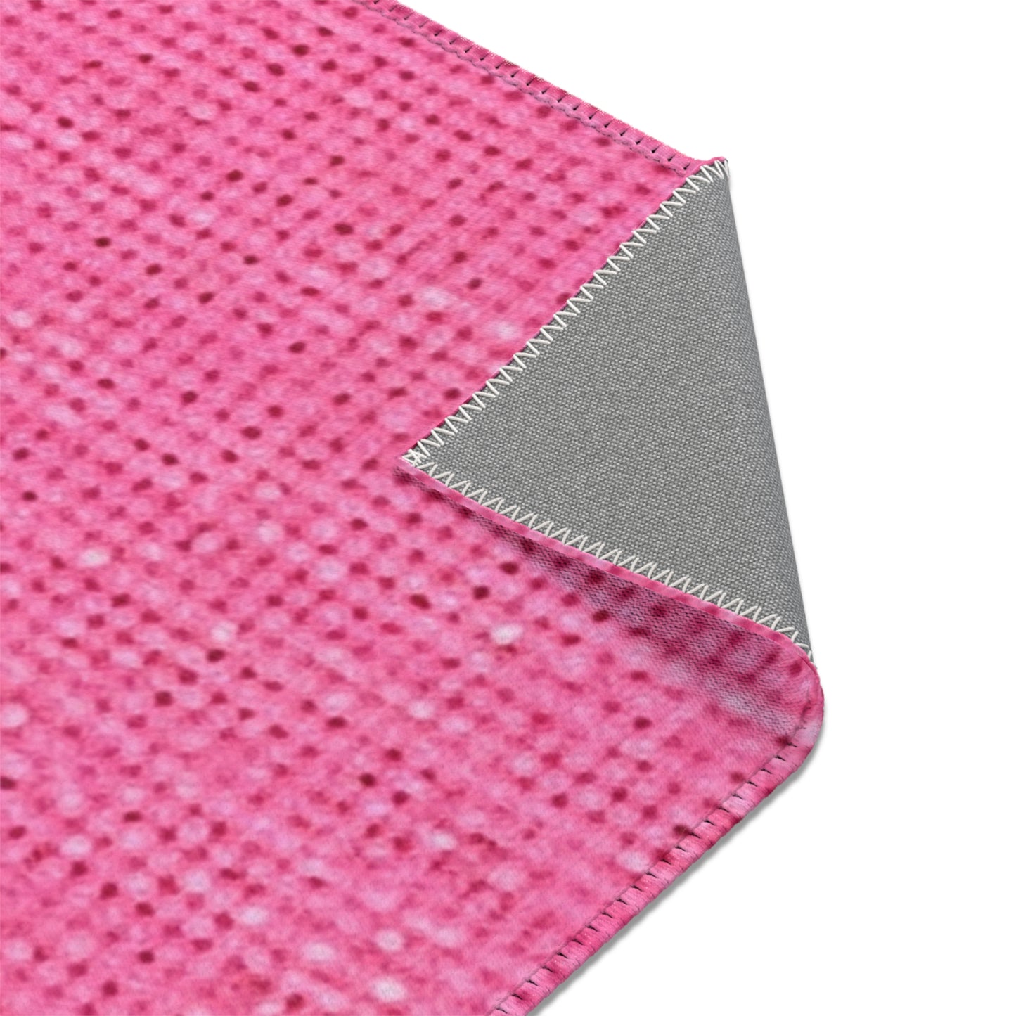 Doll-Like Pink Denim Designer Fabric Style - Area Rugs