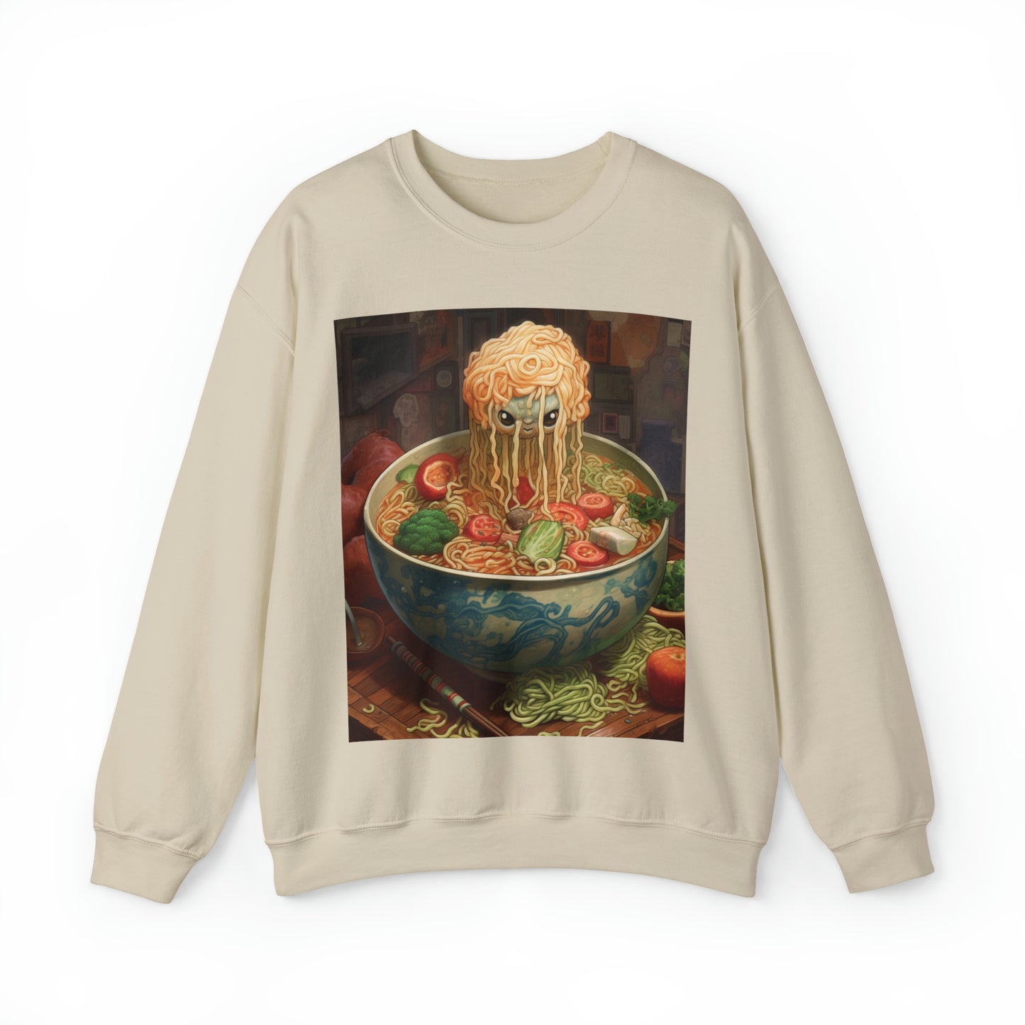 Ramen Bowl Anime Alien Japanese Style - Unisex Heavy Blend™ Crewneck Sweatshirt