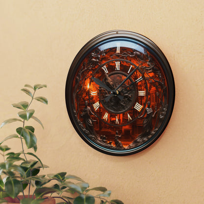 Amber Antique Theme Clock, Holography, Acrylic Wall Clock