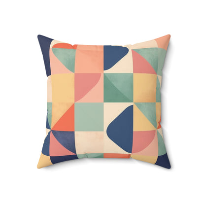 Minimalist Geometric Shapes - Pastel Decor Spun Polyester Square Pillow