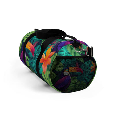 Vivid Tropical Birds & Leaves - Seamless Pattern Duffel Bag