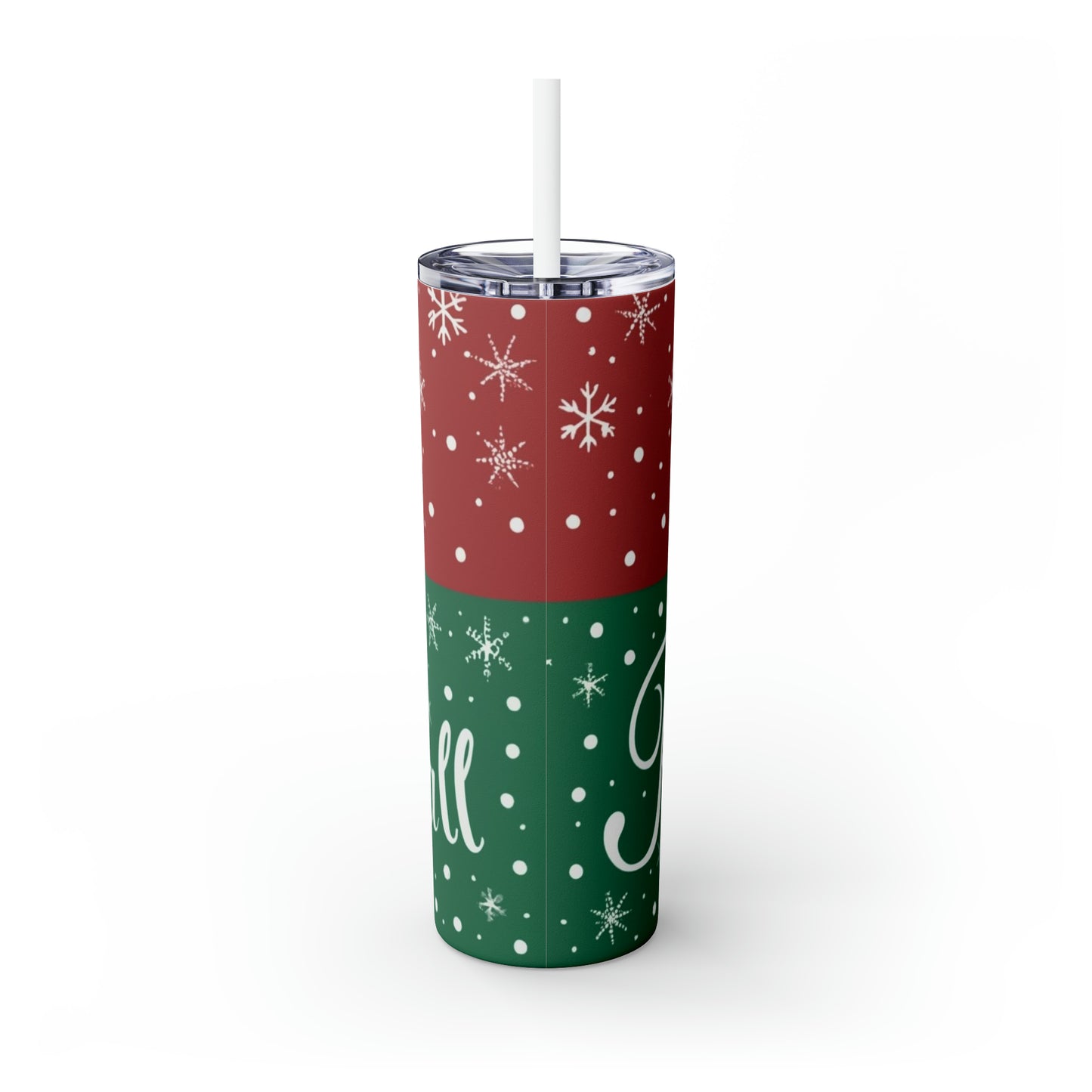 Pickleball Winter - Especial de Navidad - Vaso delgado con pajita, 20 oz 