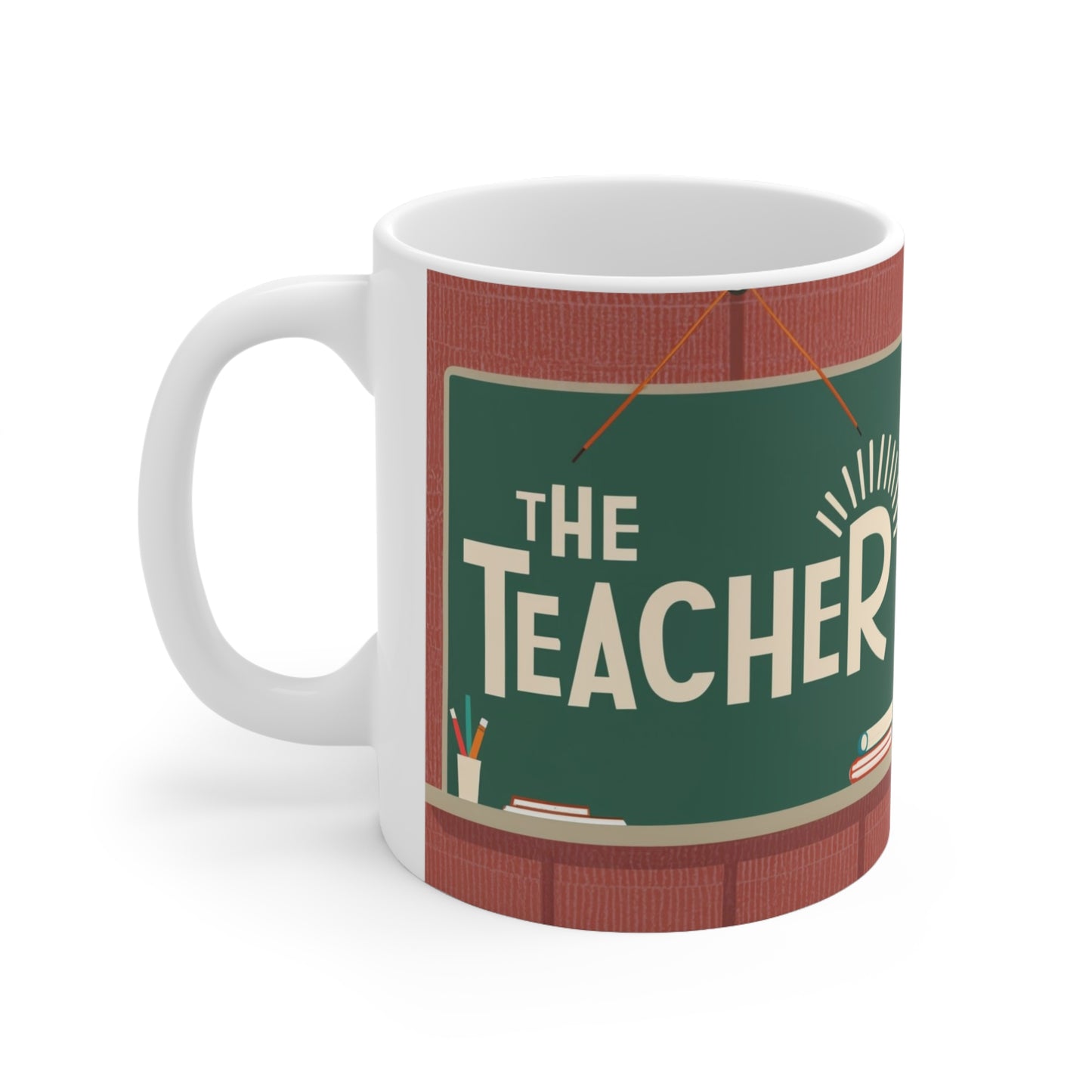 The Teacher Retro Blackboard Teacher Chalk Classroom Gift - Ceramic Mug 11oz