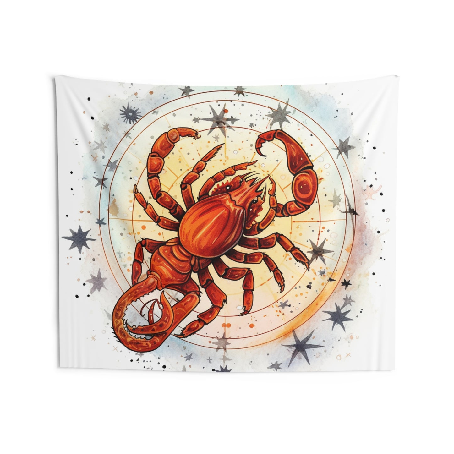 Prickly Scorpio Astrology - Sharp Zodiac Scorpion Celestial Horoscope - Indoor Wall Tapestries