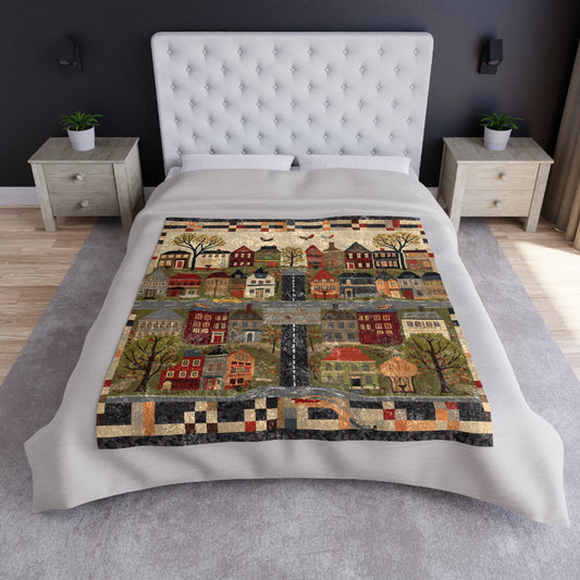 Home Town Quilt Design - Crushed Velvet Blanket