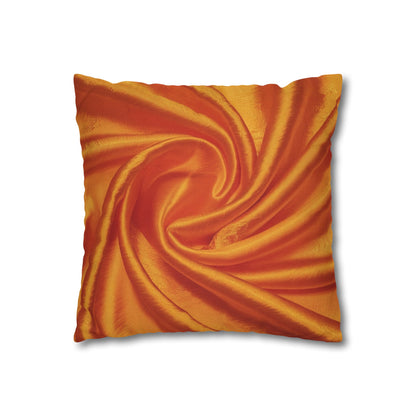 Orange Silk, Spun Polyester Square Pillowcase