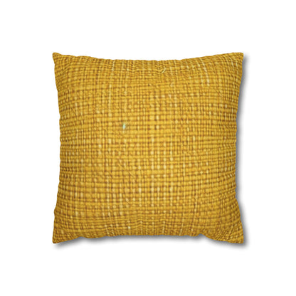 Radiant Sunny Yellow: Denim-Inspired Summer Fabric - Spun Polyester Square Pillow Case