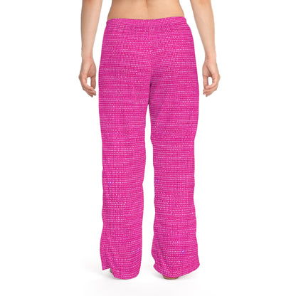 Hot Neon Pink Doll Like: Denim-Inspired, Bold & Bright Fabric - Women's Pajama Pants (AOP)