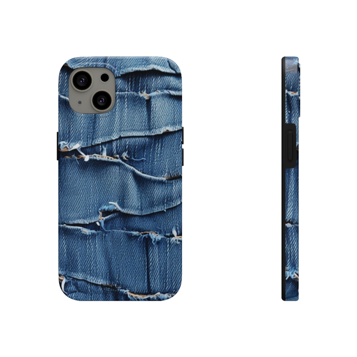 Midnight Blue Distressed Denim: Rugged, Torn & Stylish Design - Tough Phone Cases