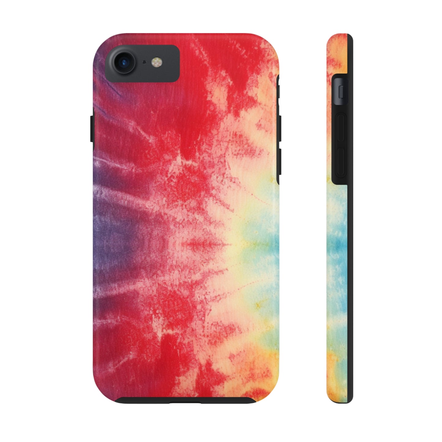 Rainbow Tie-Dye Denim: Vibrant Multi-Color, Fabric Design Spectacle - Tough Phone Cases