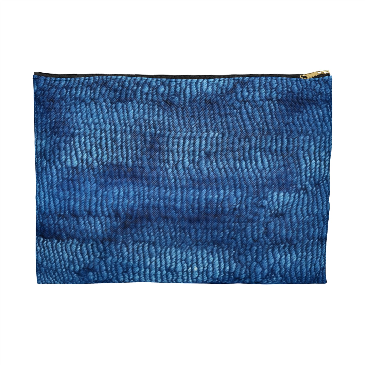 Blue Spectrum: Denim-Inspired Fabric Light to Dark - Accessory Pouch