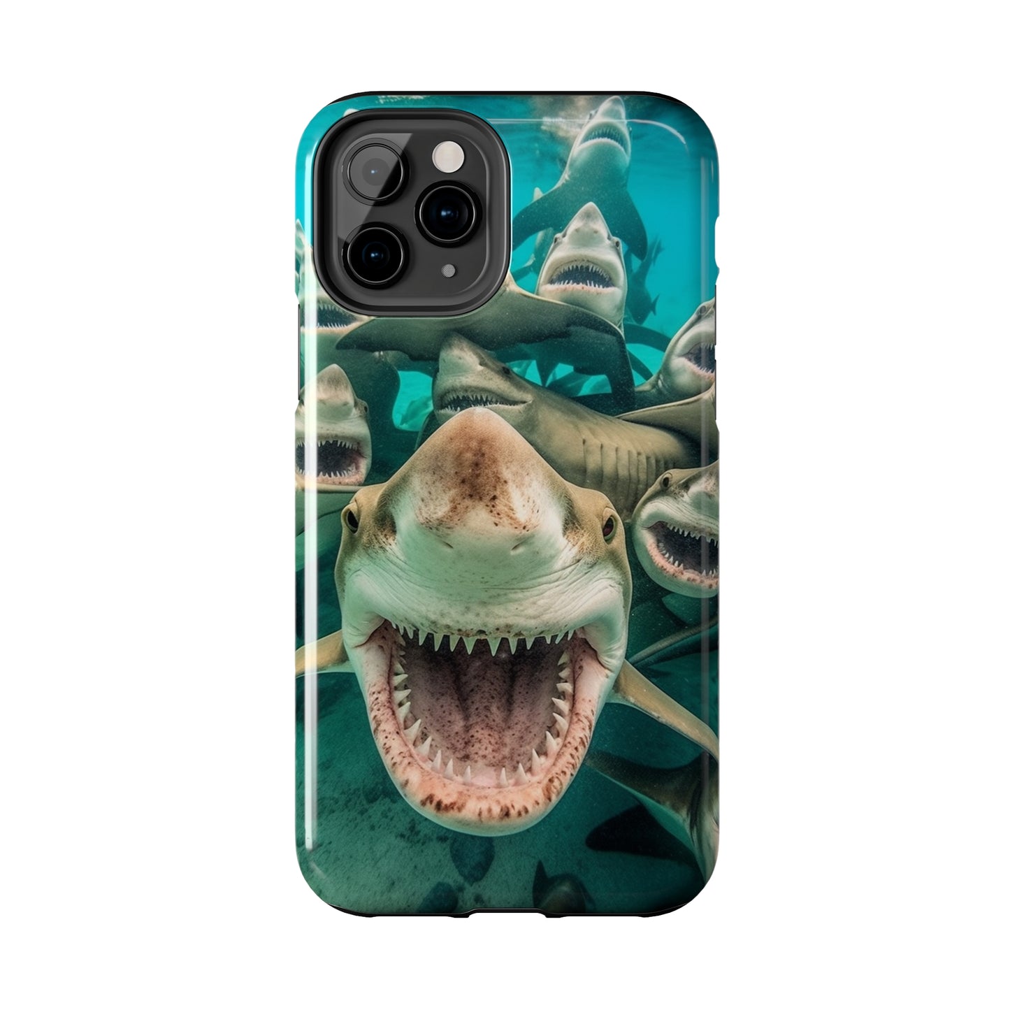 Laughing Lemon Sharks: Joyful Sea Jaws Ocean Deep - Tough Phone Cases