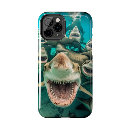 Laughing Lemon Sharks: Joyful Sea Jaws Ocean Deep - Tough Phone Cases